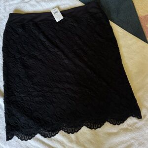 J. Jill Black Lace Skirt